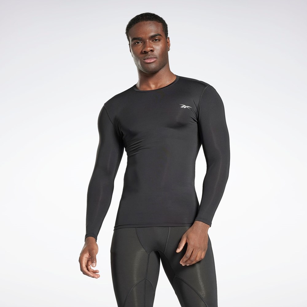 Reebok Workout Ready Compression Long Sleeve Shirt Svarta | NRLIE-6752