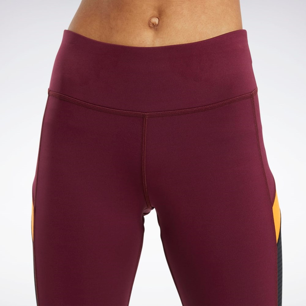 Reebok Workout Ready Mesh Capri Tights Vinröda | BFWDX-9786