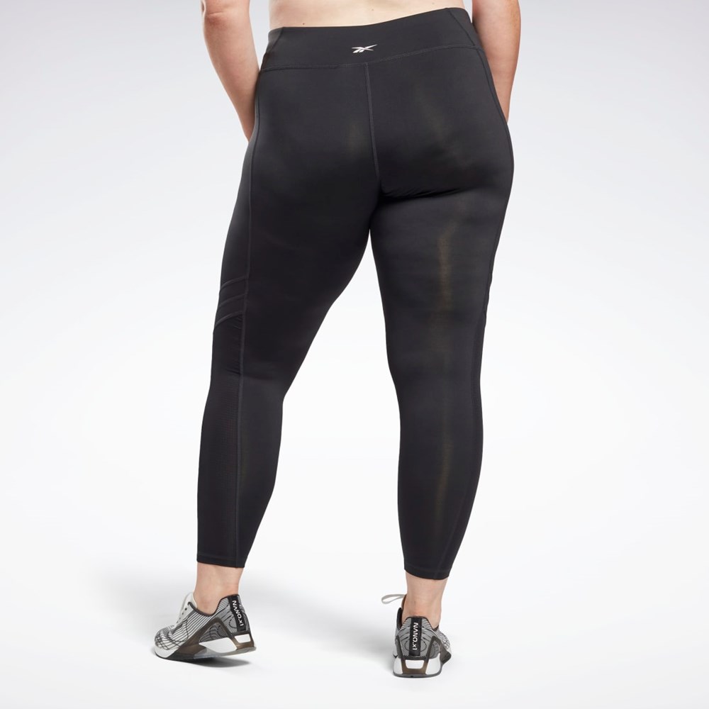 Reebok Workout Ready Mesh Leggings (Plus Size) Svarta | AVRWX-2376