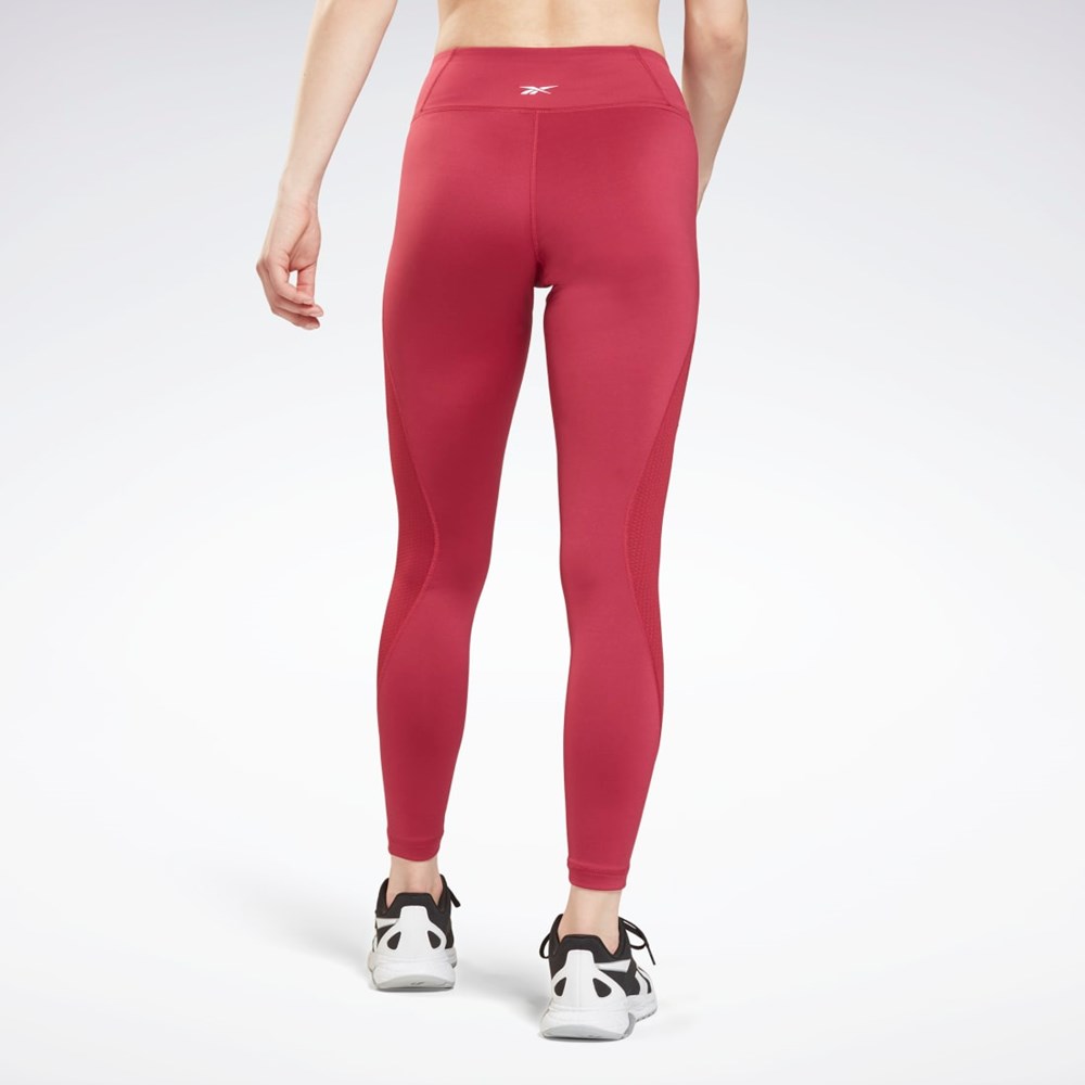 Reebok Workout Ready Mesh Leggings Punch Berry | WDIVP-7463