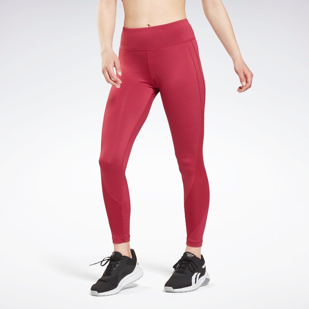 Reebok Workout Ready Mesh Leggings Punch Berry | WDIVP-7463