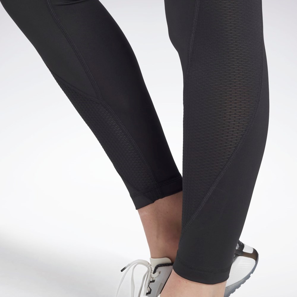 Reebok Workout Ready Mesh Leggings Svarta | RWDAT-9631