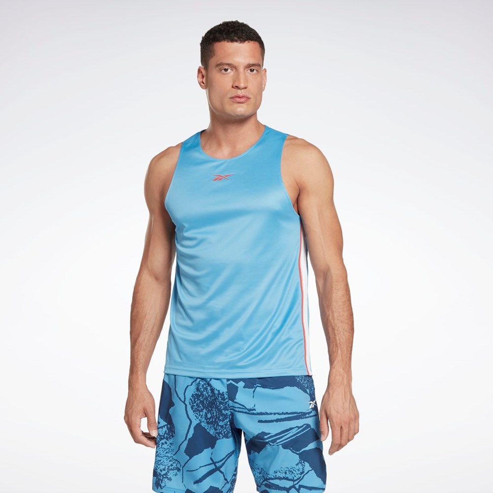 Reebok Workout Ready Mesh Tank Top Blå | PXOCN-1069