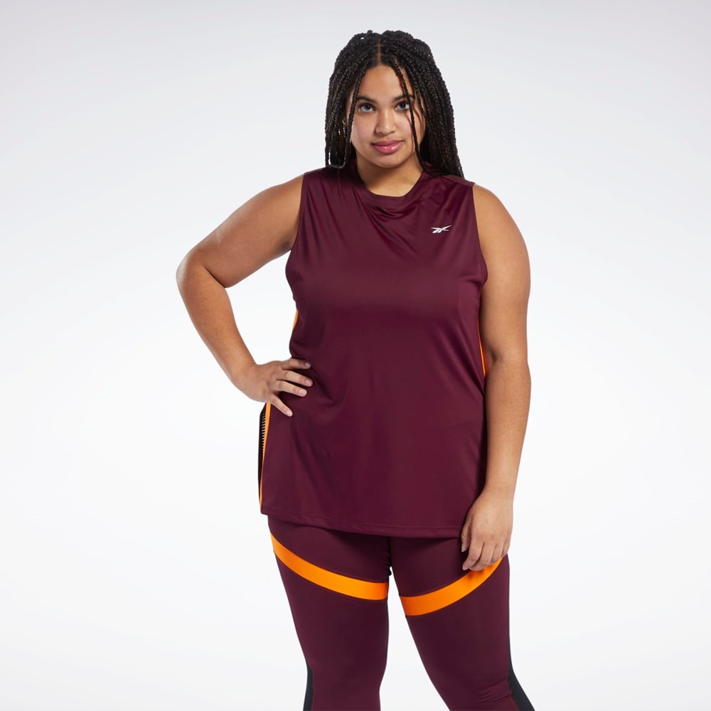 Reebok Workout Ready Mesh Tank Top Vinröda | QUGED-2097