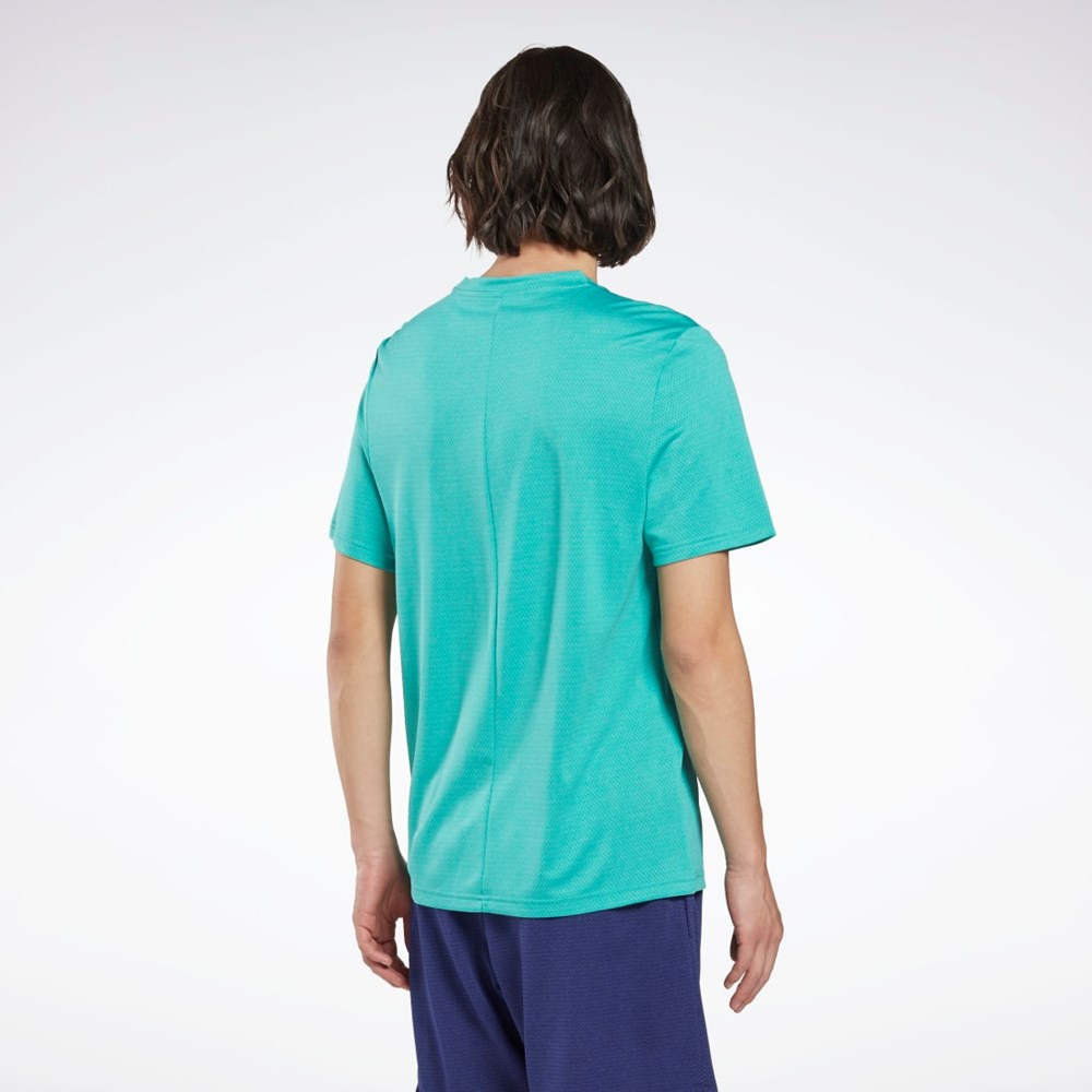 Reebok Workout Ready Mélange T-Shirt Semi Classic Teal | CAWVS-3605