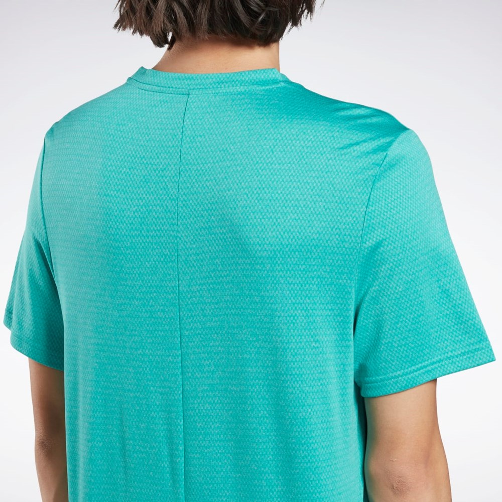 Reebok Workout Ready Mélange T-Shirt Semi Classic Teal | CAWVS-3605