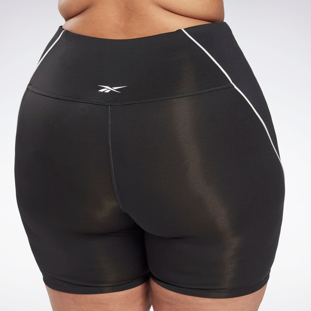 Reebok Workout Ready Poly Shorts (Plus Size) Svarta | KSRWX-2173