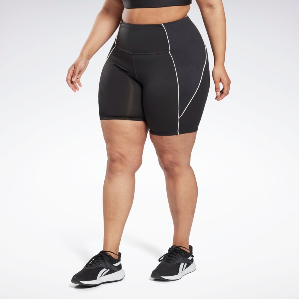 Reebok Workout Ready Poly Shorts (Plus Size) Svarta | KSRWX-2173