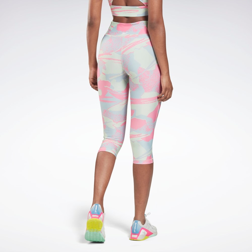 Reebok Workout Ready Printed Capri Ljus | OCRZK-9176