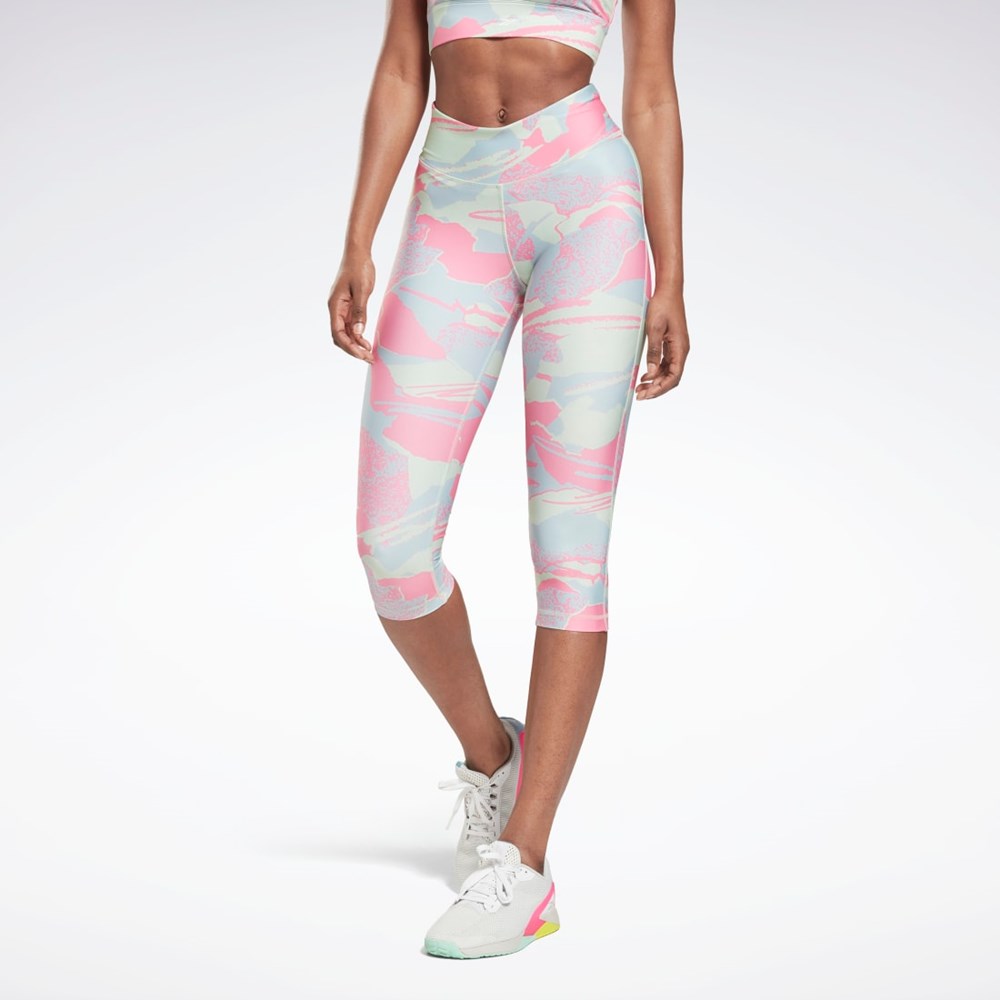 Reebok Workout Ready Printed Capri Ljus | OCRZK-9176