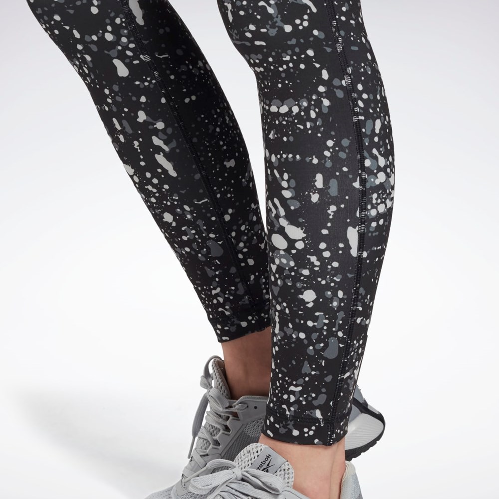 Reebok Workout Ready Printed Leggings Svarta | BKYPR-1324