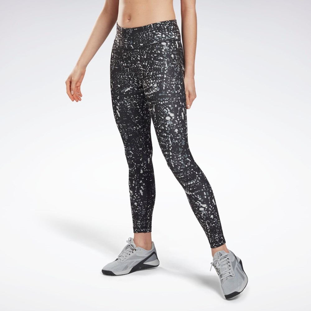 Reebok Workout Ready Printed Leggings Svarta | BKYPR-1324