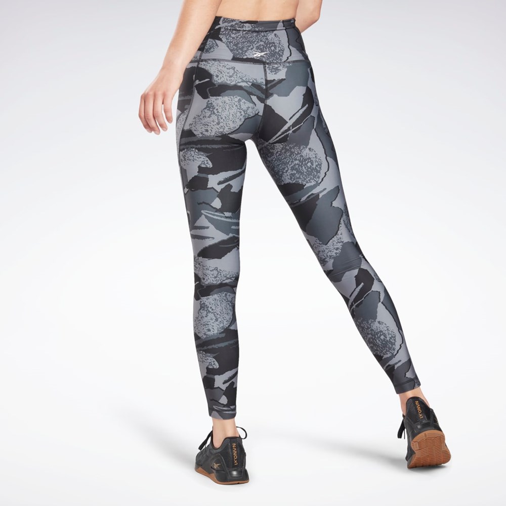 Reebok Workout Ready Printed Leggings Svarta | DBXZT-0695