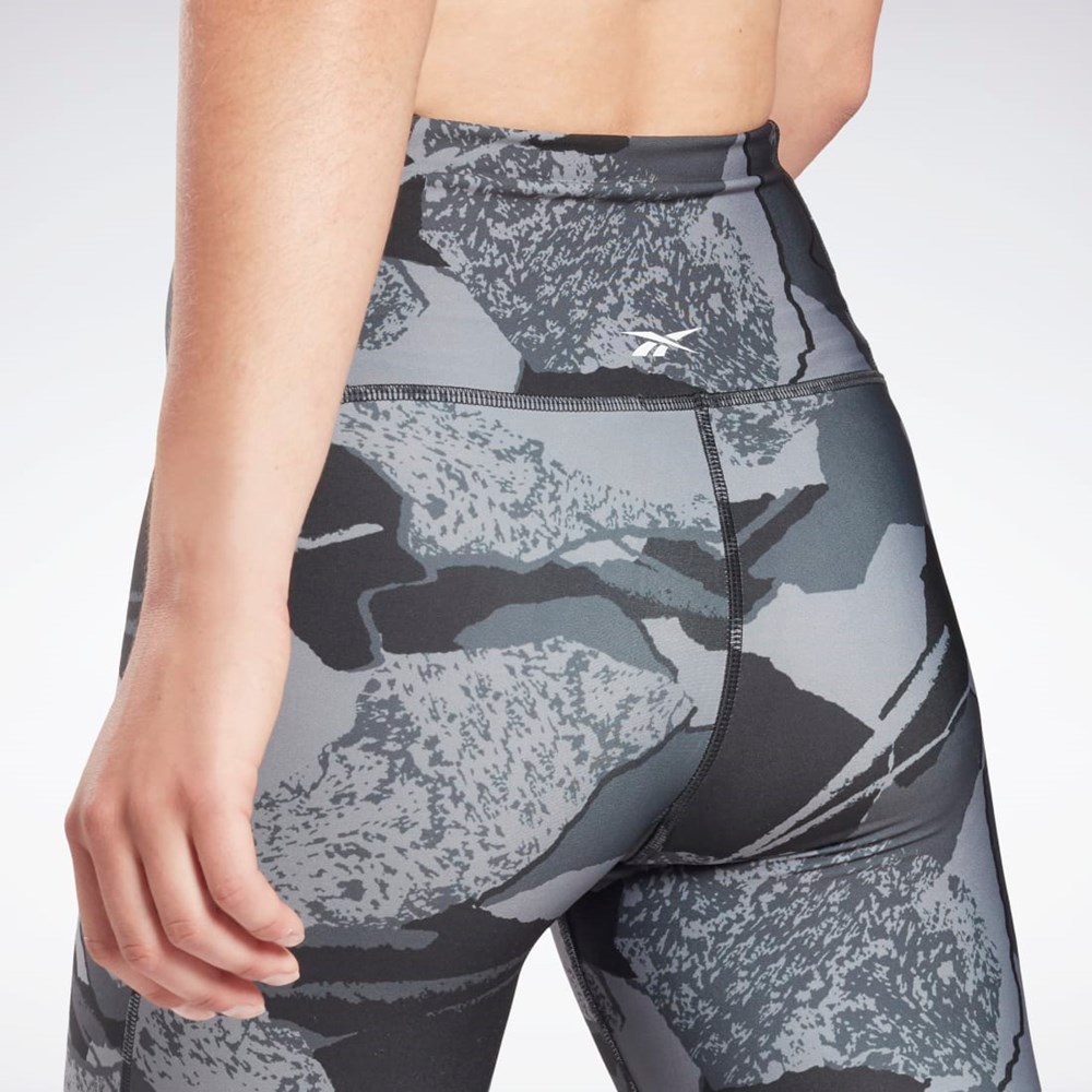 Reebok Workout Ready Printed Leggings Svarta | DBXZT-0695