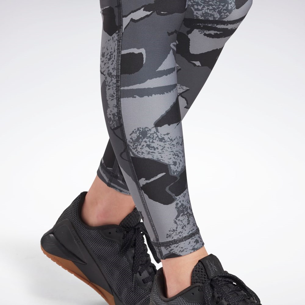 Reebok Workout Ready Printed Leggings Svarta | DBXZT-0695