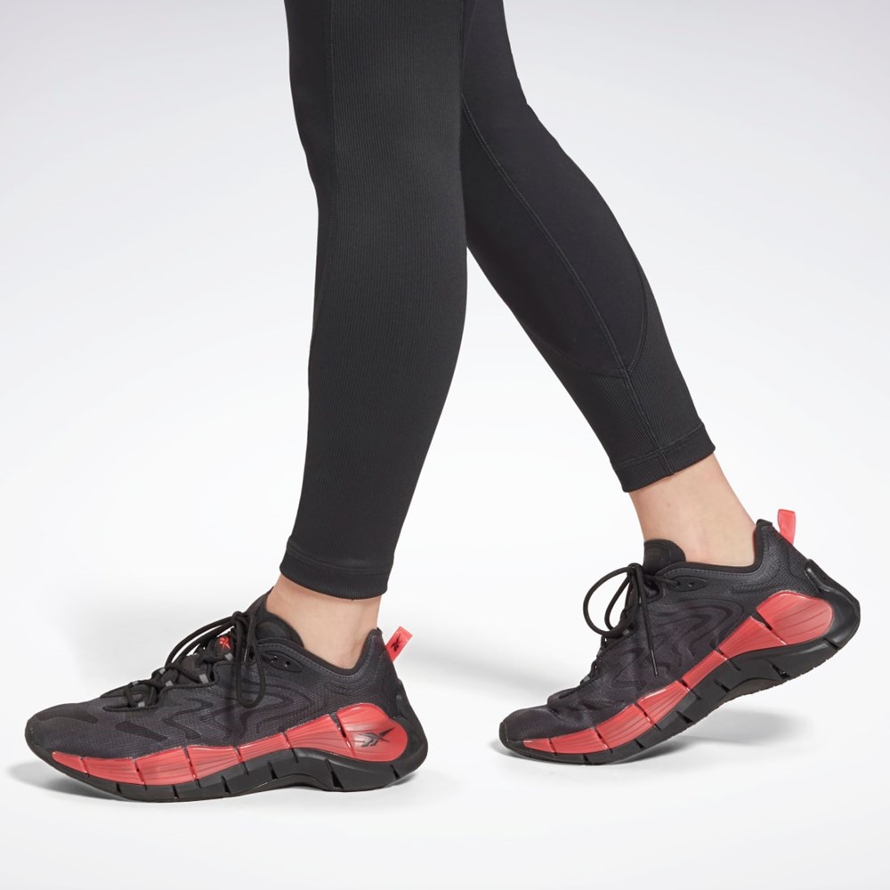 Reebok Workout Ready Rib High-Rise Leggings Svarta | RBCDH-9576