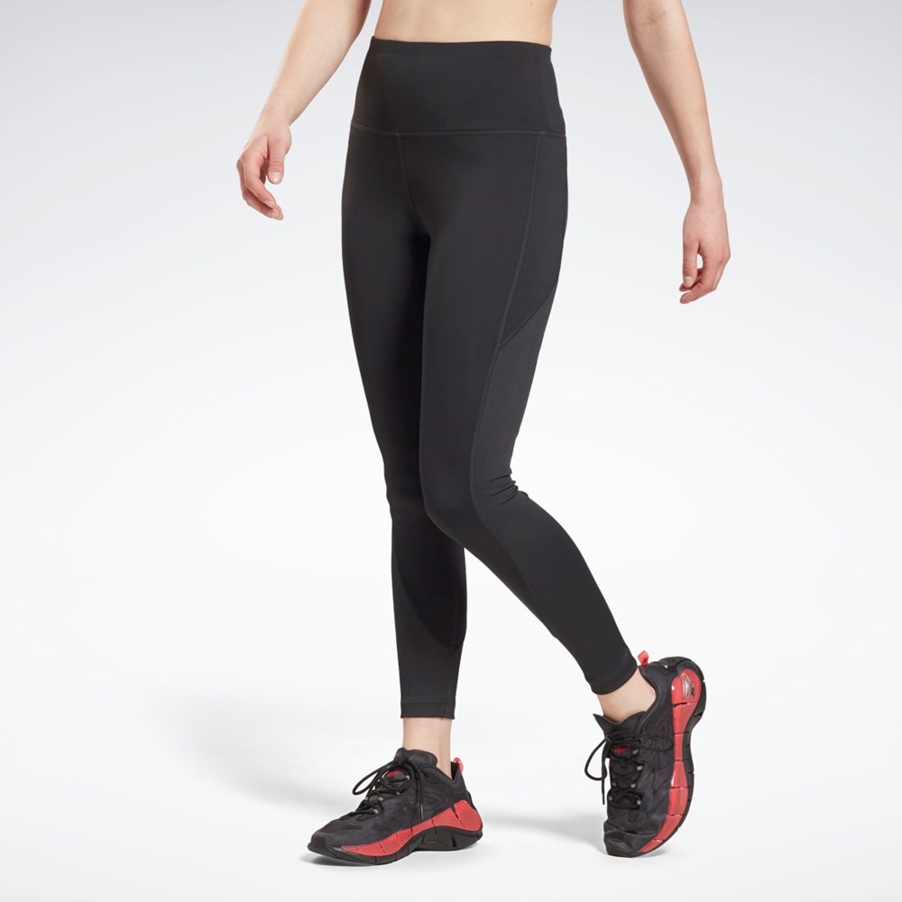 Reebok Workout Ready Rib High-Rise Leggings Svarta | RBCDH-9576