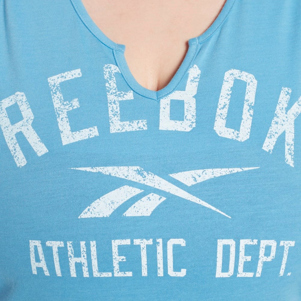 Reebok Workout Ready Supremium Big Logo Tank Top (Plus Size) Blå | WAFZS-6342