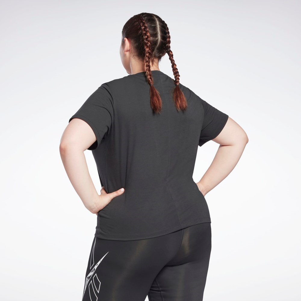 Reebok Workout Ready Supremium T-Shirt (Plus Size) Svarta | ZJWBG-6309