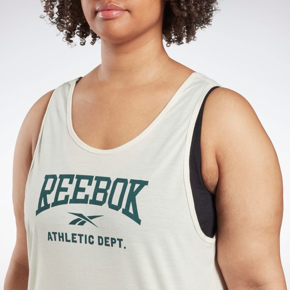 Reebok Workout Ready Supremium Tryck Tank Top (Plus Size) Vita | KXAJY-7526