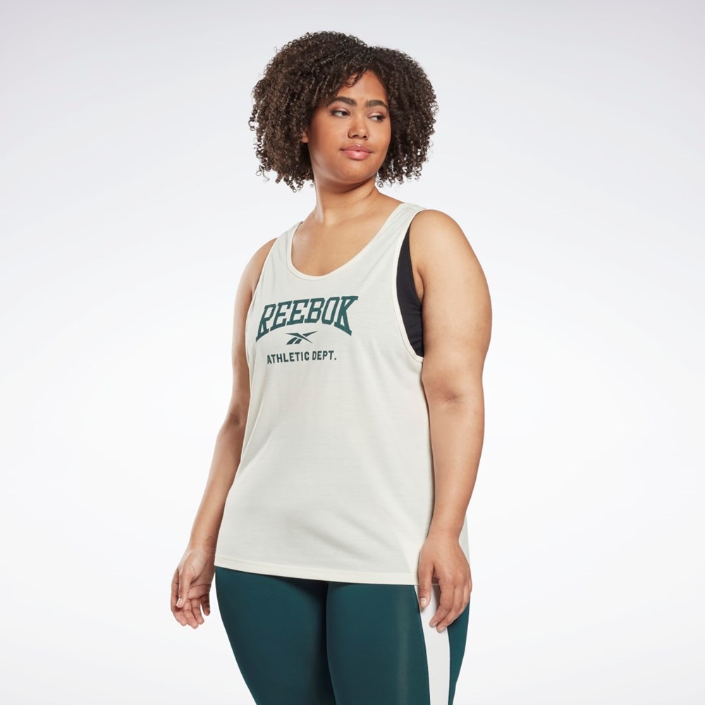 Reebok Workout Ready Supremium Tryck Tank Top (Plus Size) Vita | KXAJY-7526