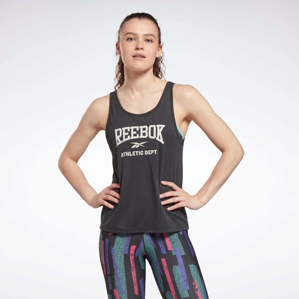 Reebok Workout Ready Supremium Tryck Tank Top Svarta | MIPHA-1576