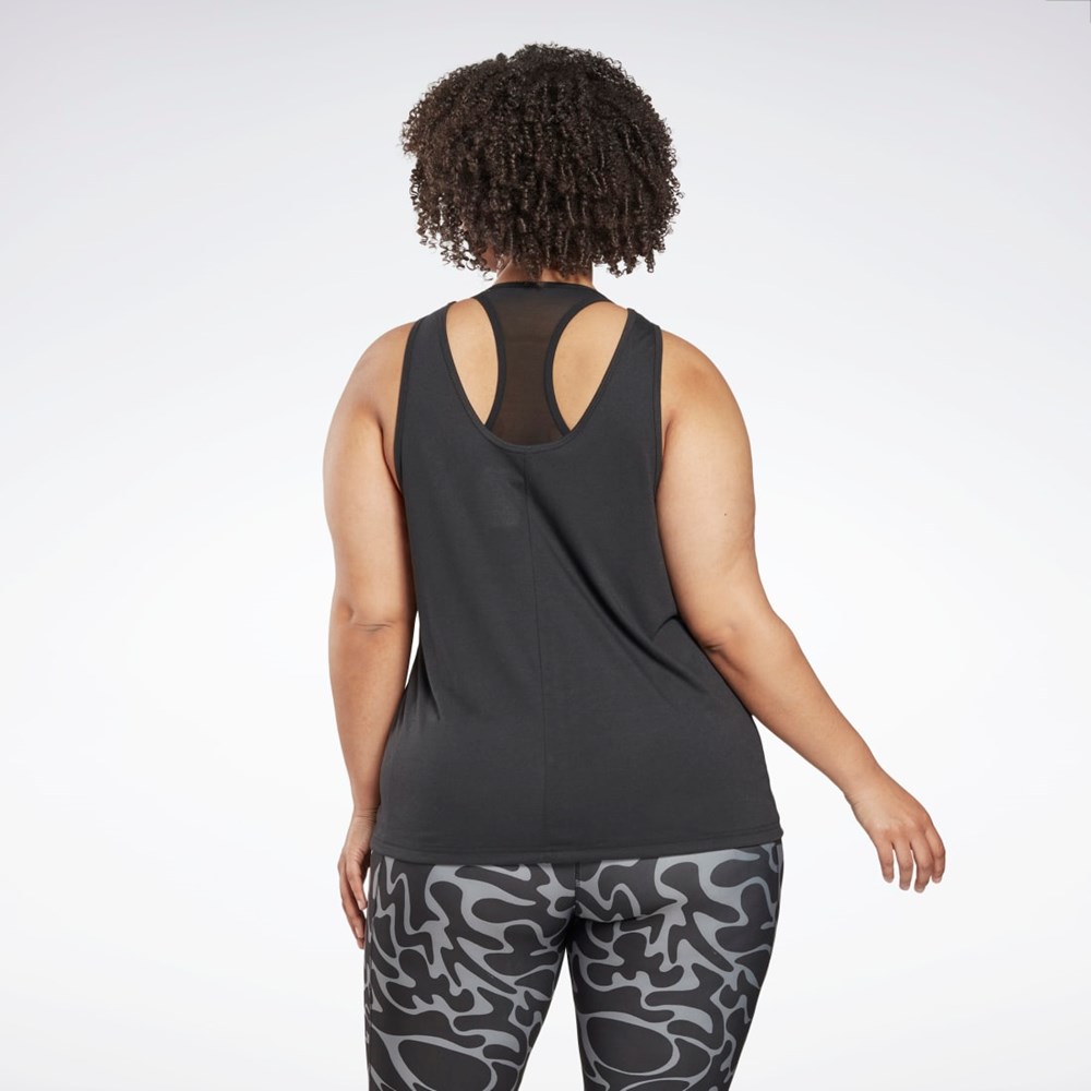 Reebok Workout Ready Supremium Tryck Tank Top (Plus Size) Svarta | ZPNEG-1896