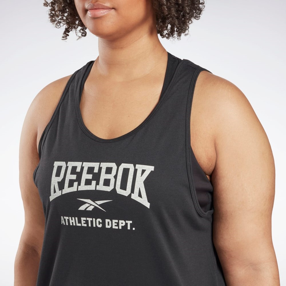 Reebok Workout Ready Supremium Tryck Tank Top (Plus Size) Svarta | ZPNEG-1896