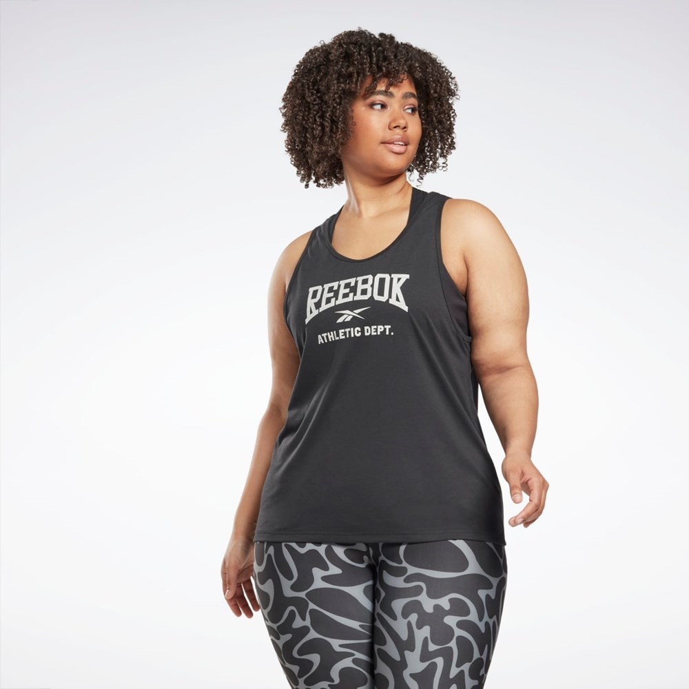 Reebok Workout Ready Supremium Tryck Tank Top (Plus Size) Svarta | ZPNEG-1896