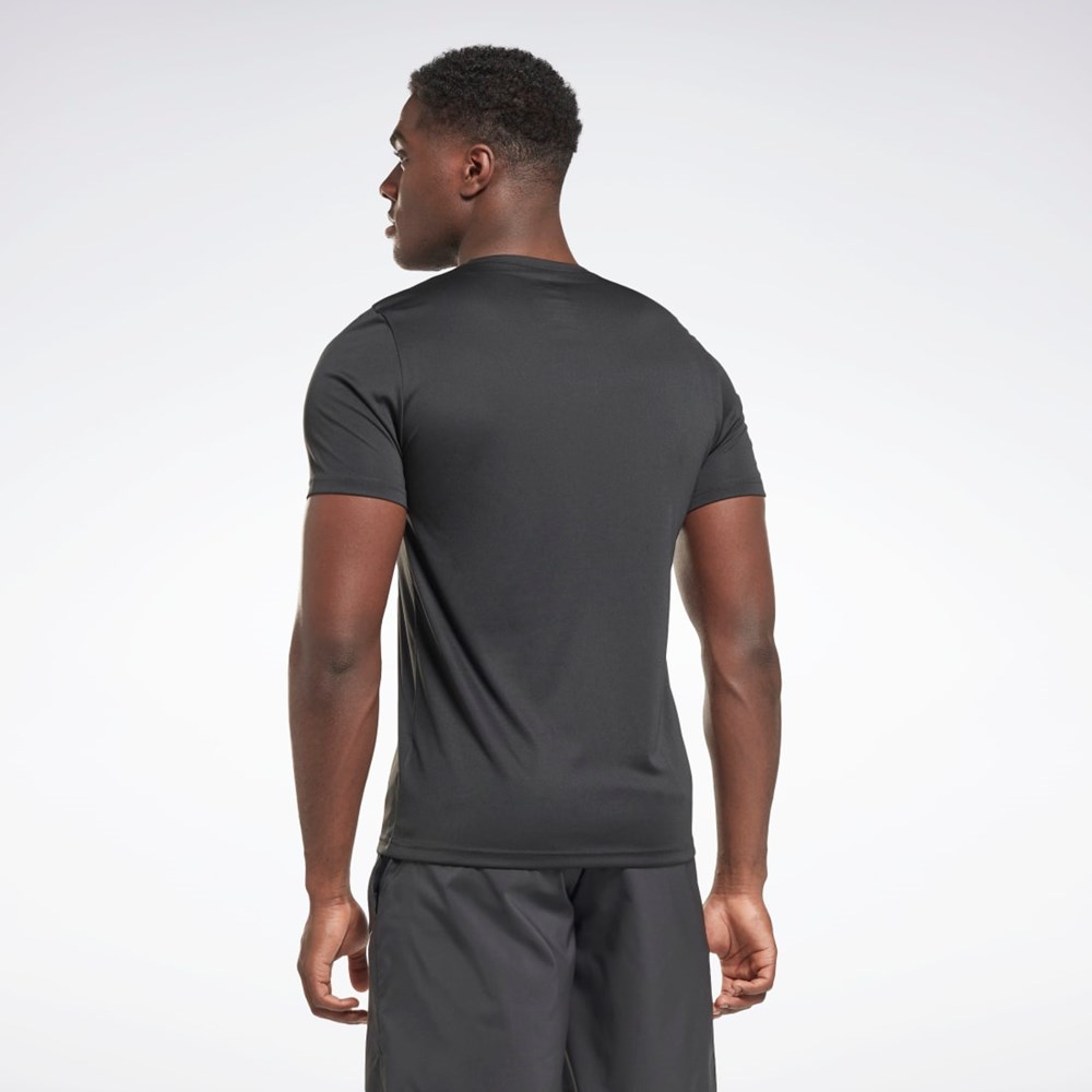 Reebok Workout Ready Tryck T-Shirt Svarta | RMKPG-8476