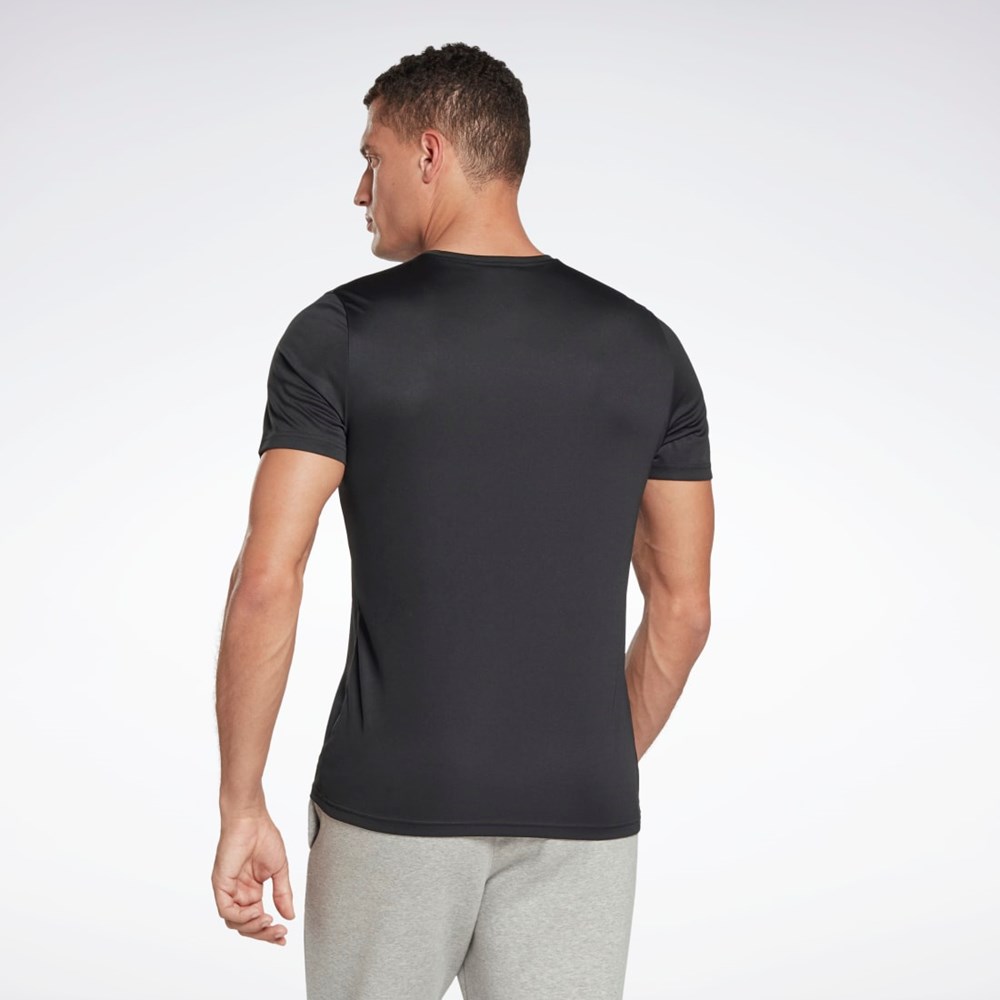 Reebok Workout Ready Tryck T-Shirt Svarta | UZSAM-2318