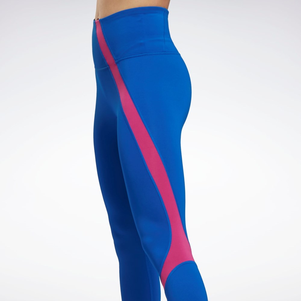 Reebok Workout Ready Vector Leggings Blå | EKROJ-9806