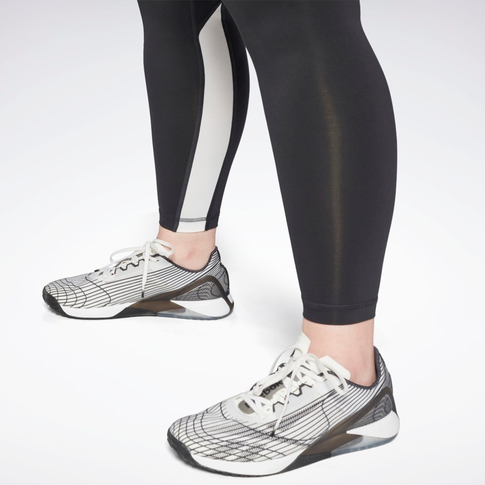 Reebok Workout Ready Vector Leggings (Plus Size) Svarta | UHKGF-5780