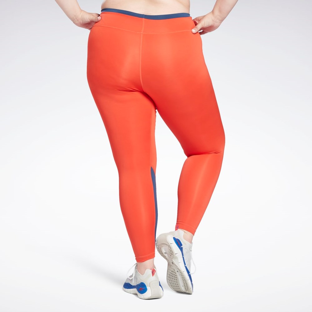 Reebok Workout Ready Vector Leggings (Plus Size) Röda | USTMX-6178