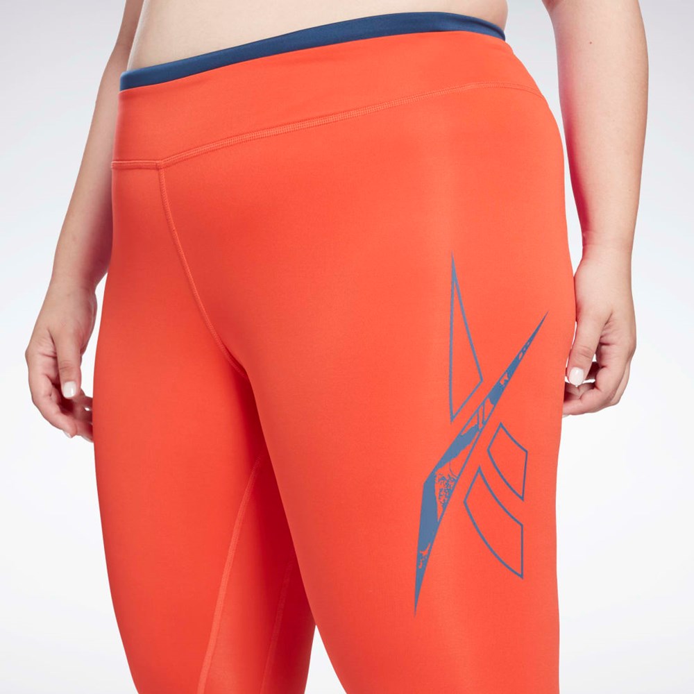 Reebok Workout Ready Vector Leggings (Plus Size) Röda | USTMX-6178