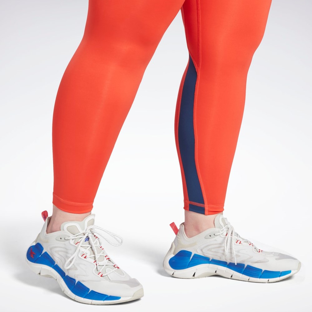 Reebok Workout Ready Vector Leggings (Plus Size) Röda | USTMX-6178