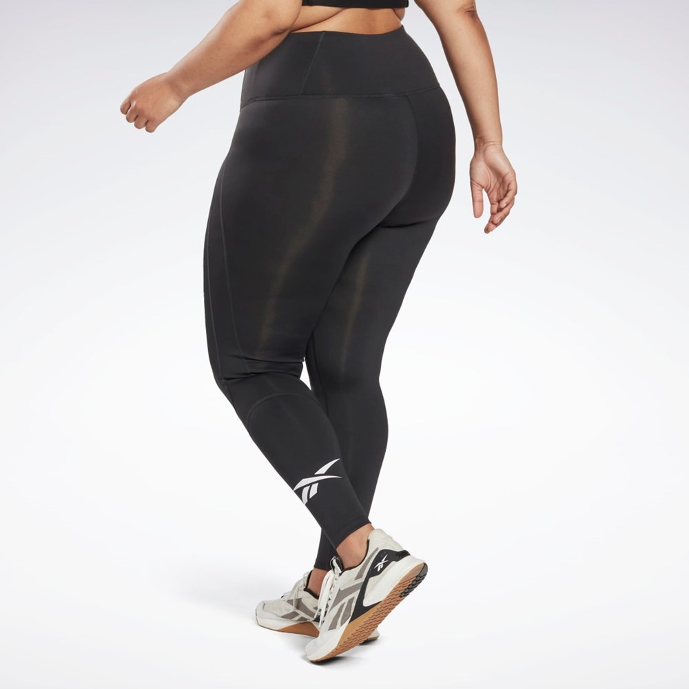 Reebok Workout Ready Vector Leggings (Plus Size) Svarta | YZAOC-6108