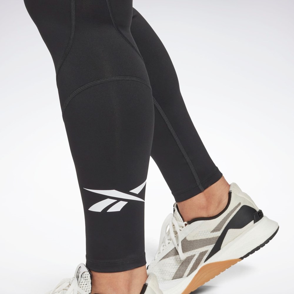 Reebok Workout Ready Vector Leggings (Plus Size) Svarta | YZAOC-6108