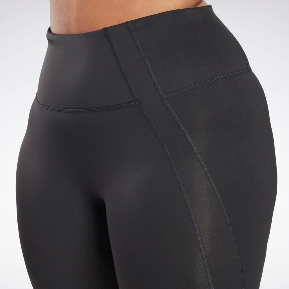 Reebok Workout Ready Vector Leggings (Plus Size) Svarta | YZAOC-6108