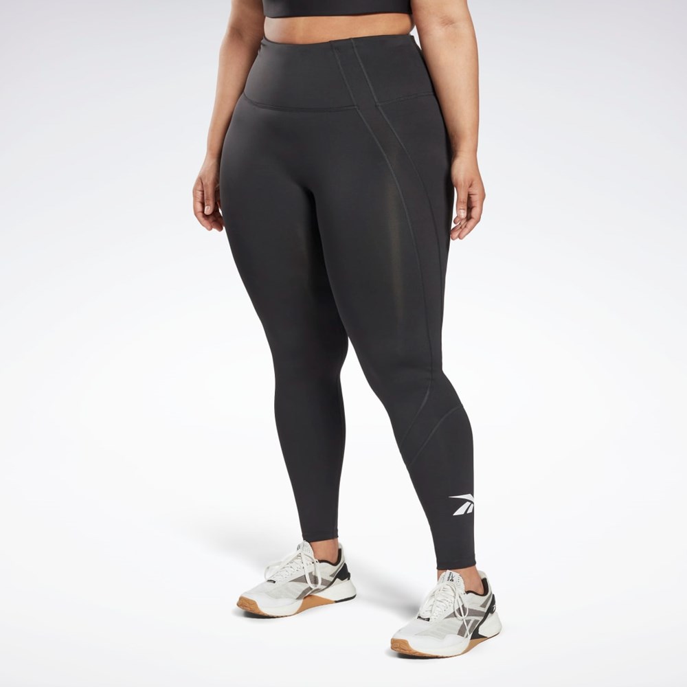 Reebok Workout Ready Vector Leggings (Plus Size) Svarta | YZAOC-6108