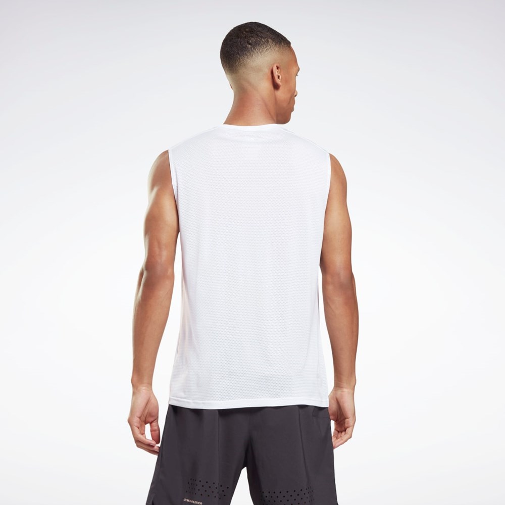 Reebok Workout Ready Ärmlös Tech T-Shirt Vita Vita | DTRHS-3568