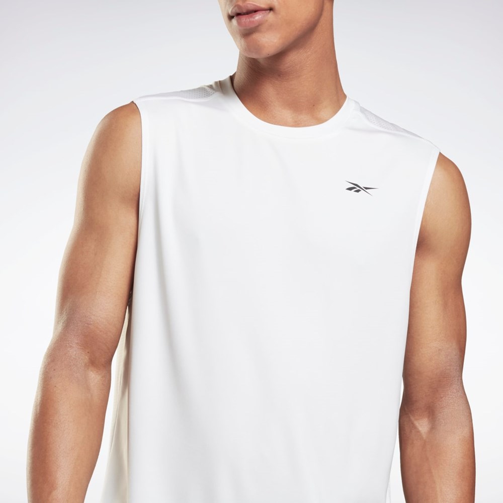 Reebok Workout Ready Ärmlös Tech T-Shirt Vita Vita | DTRHS-3568