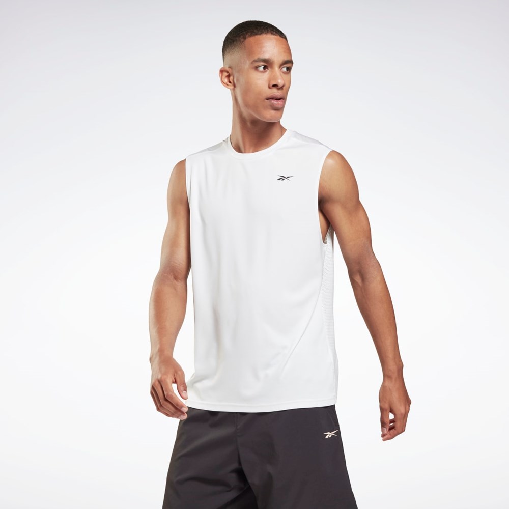 Reebok Workout Ready Ärmlös Tech T-Shirt Vita Vita | DTRHS-3568