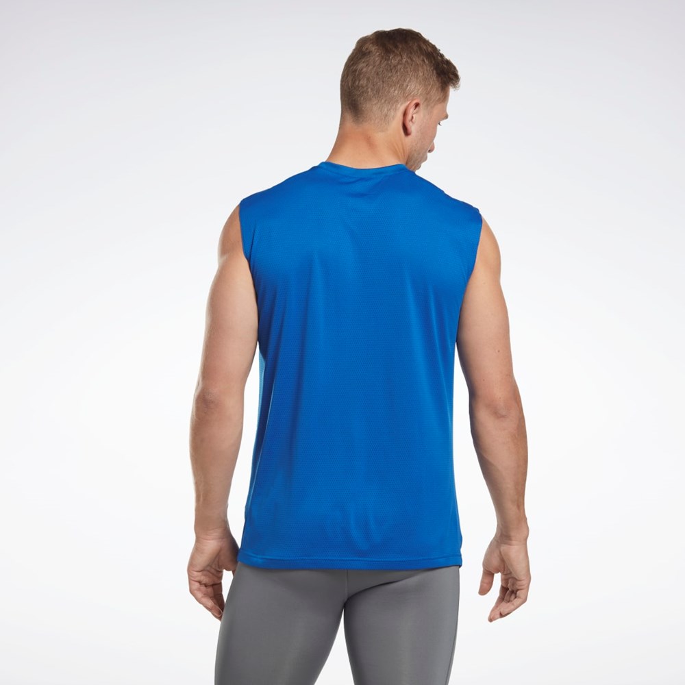 Reebok Workout Ready Ärmlös Tech T-Shirt Blå | OPJYN-5816