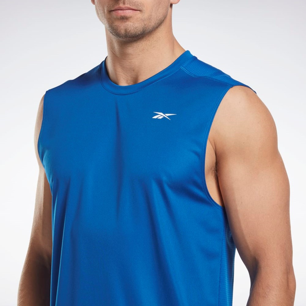 Reebok Workout Ready Ärmlös Tech T-Shirt Blå | OPJYN-5816