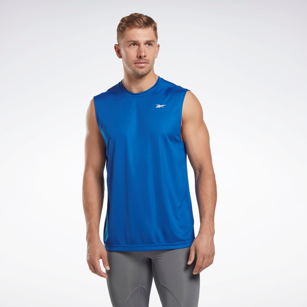 Reebok Workout Ready Ärmlös Tech T-Shirt Blå | OPJYN-5816