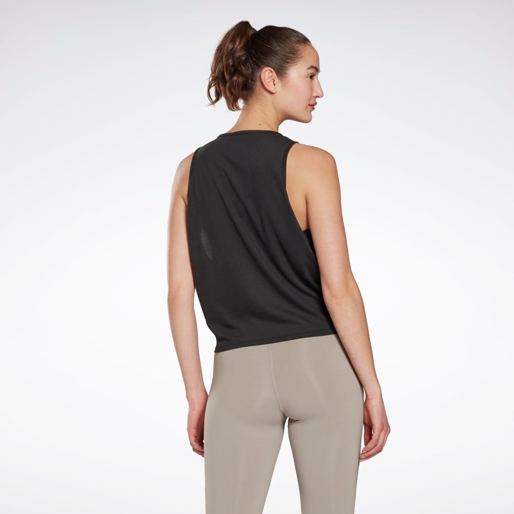 Reebok Yoga Long Tank Top Svarta | XFWAC-3742