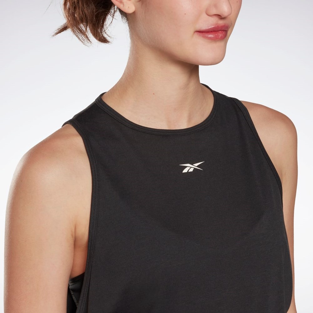 Reebok Yoga Long Tank Top Svarta | XFWAC-3742