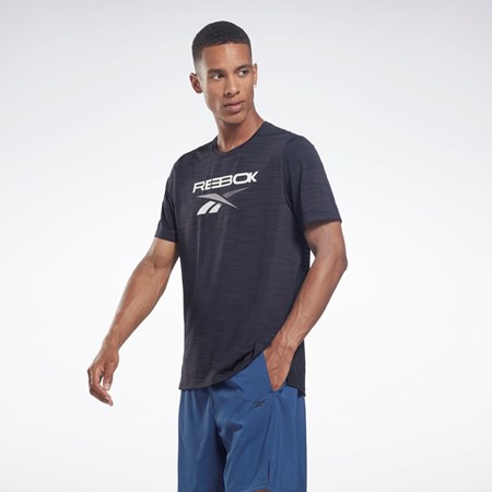 Reebok ACTIVCHILL Tryck Move T-Shirt Svarta | LKBZN-0327