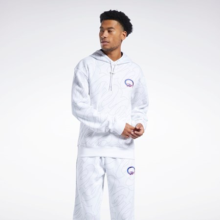 Reebok Basketball Question Allover Print Fleece Hoodie Vita | YPNQB-4086